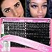 Yaiseiko Lash Clusters Kit 100D+200D Thick Volume Eyelash Clusters Kit 12-25mm Wispy Individual Lashes D Curl Long Cluster with Lash Bond and Seal Waterproof DIY Lash Extension Kit(KIT-280PCS)