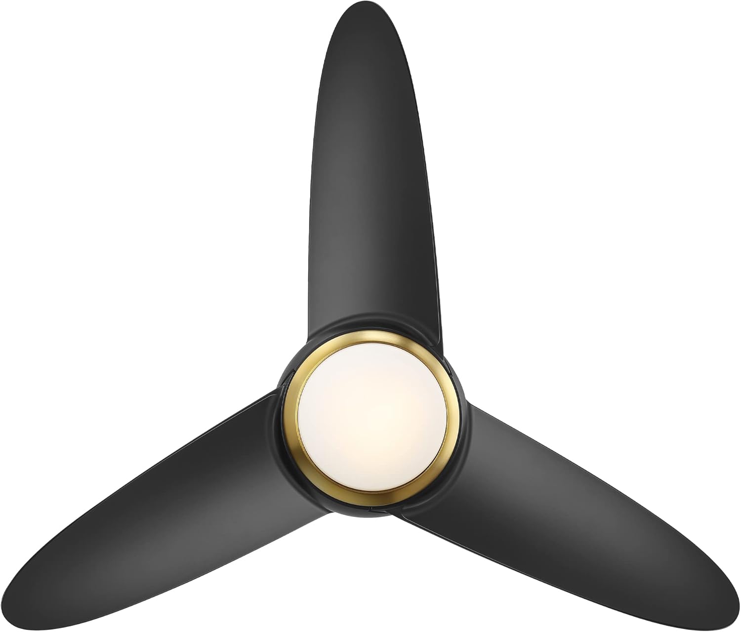 WAC F-094L-SB/MB Loft 38" Outdoor Ceiling Fan with LED Lights and Remote, Soft Brass Matte Black