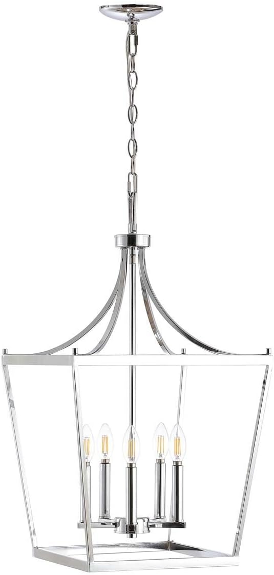 SAFAVIEH PND4091B Kenris Chrome 5-Light (LED Bulbs Included) Pendant