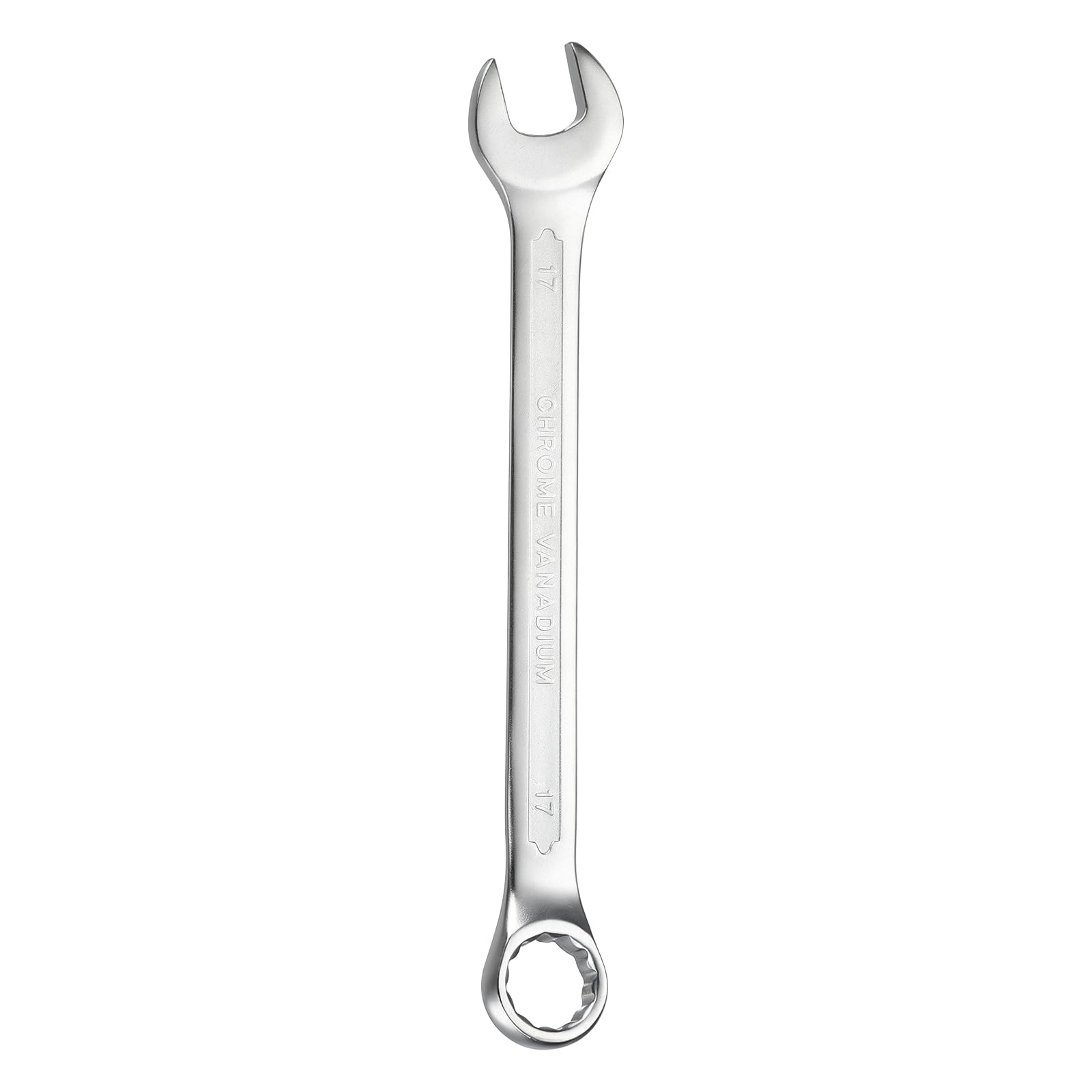 sourcing map Metric Combination Wrench 17mm Open End & 15-Degree Offset 12-Point Box End Chrome Vanadium Steel Industrial Grade Double Ended Wrenches Spanners Tools