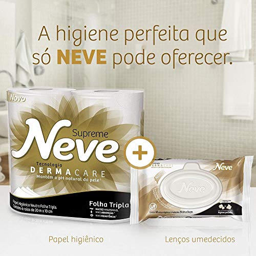 Neve Papel Higiênico Supreme Folha Tripla, 20m, Leve 16 Pague 15 Rolos