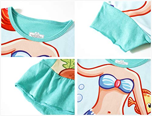 Zebzoo Nightgowns For Girls Mermaid Princess Dress Toddler Kids Pajamas Night Gown(2-Pack,5-6 Years) #TOP2