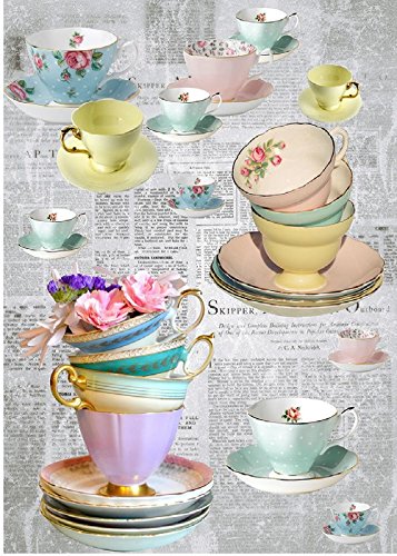Papel de Arroz Decoupage Cadence Tazas de té, 30x40cm Cover