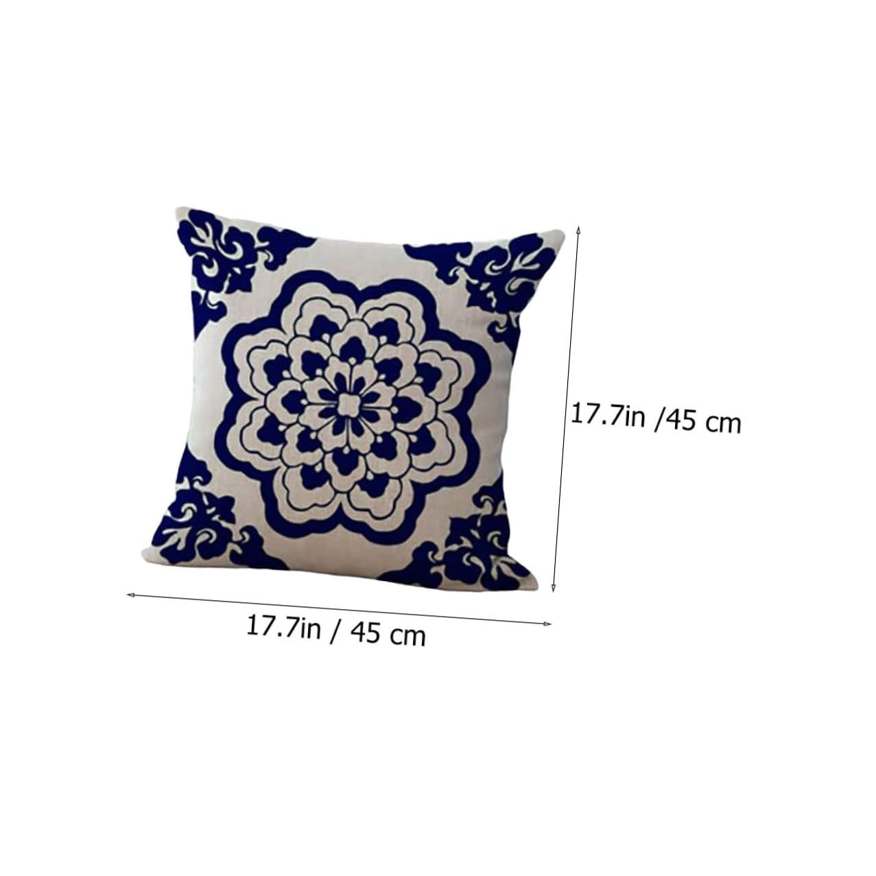 NUOBESTY 4 pezzi Federe Cuscini Quadrate in Lino e Cotone Stile Cinese con Motivo Floreale Classico per Divano Casa Ufficio Copricuscini Decorativi con Chiusura Zip per Soggiorno e Camera