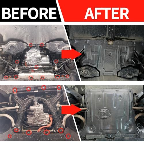 Image of PSLER Rear Skid Plate - Fit for Model 3 2017-2024 Under Engine Guard Cover Skid Plate Cover Heavy Duty Protection