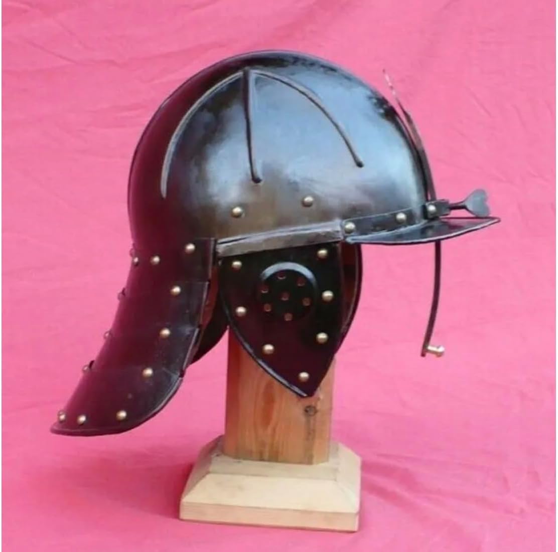 Medieval LobsterTail Pot Helmet English Civil War Era Helmet With Neck Guard Handcrafted Steel Antique Helmet For Roleplay & Cosplay