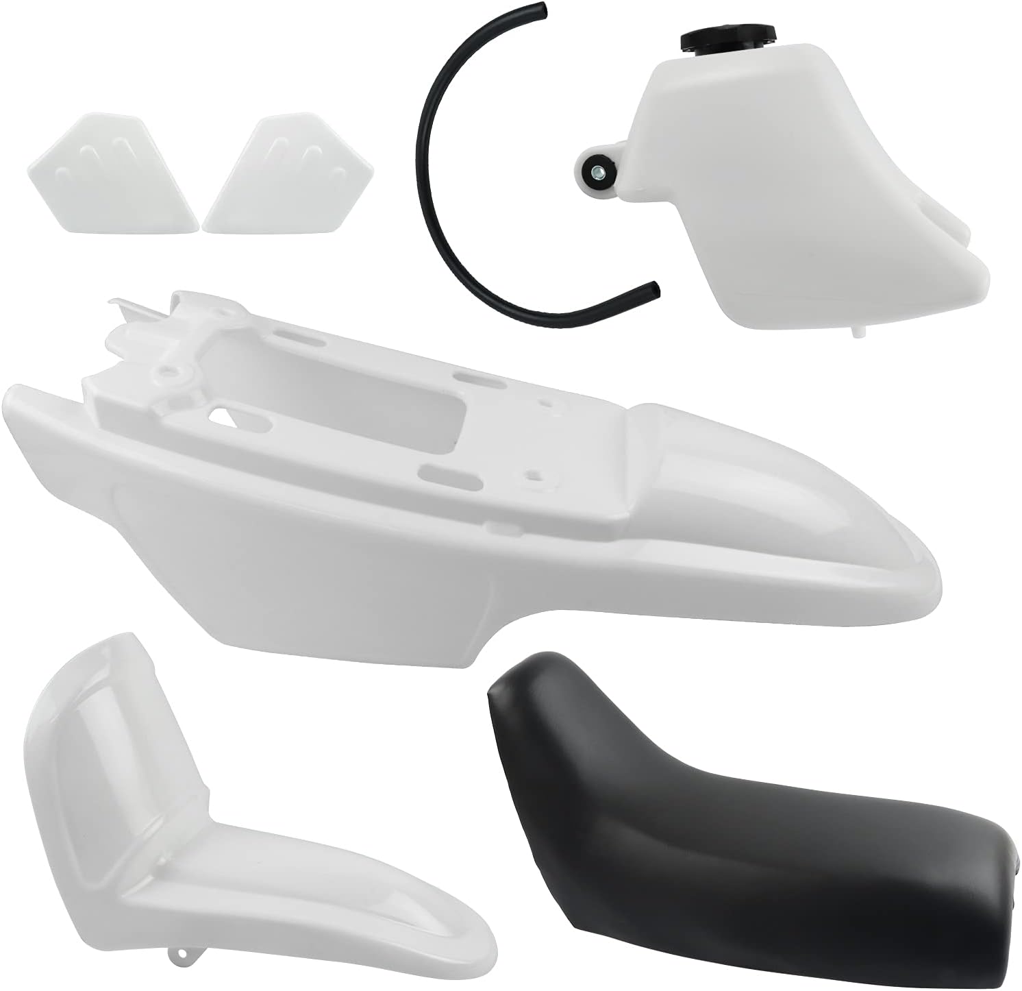 FLYPIG PW50 Plastic Fenders Kit ,Body Seat Gas Tank Kit PW50 Body Kit for Yamaha PY50 PW 50 Peewee50 White