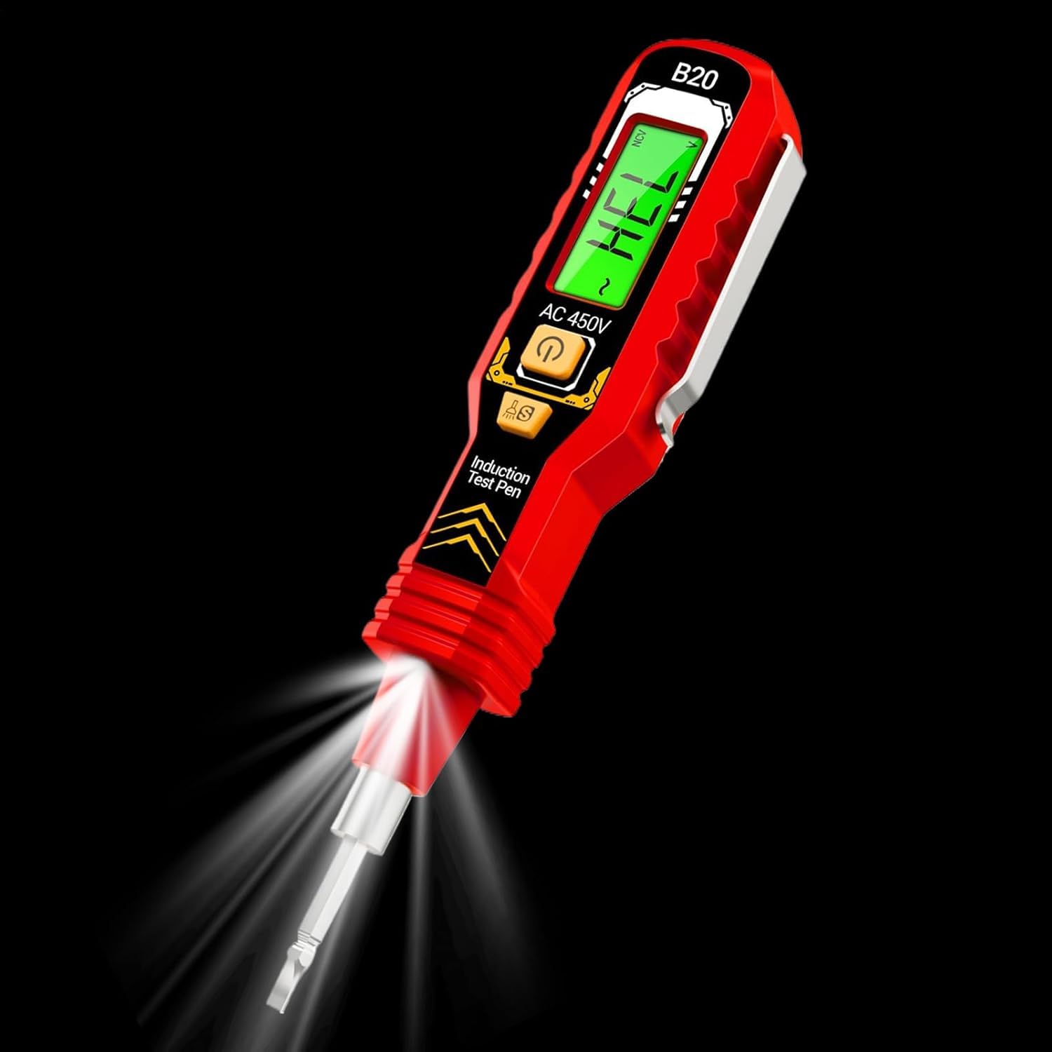 Non-Contact Voltage Tester Pen with Digital Display, Auto-Ranging Multifunctional Electrical Tester, Dual Range AC 12V-1000V Voltage Detector with LED Light,Screwdriver Function for Electrical Testing