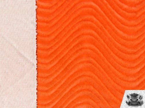 Miniatura 2 de The Yard - Tela de tapicería de terciopelo con remolino naranja