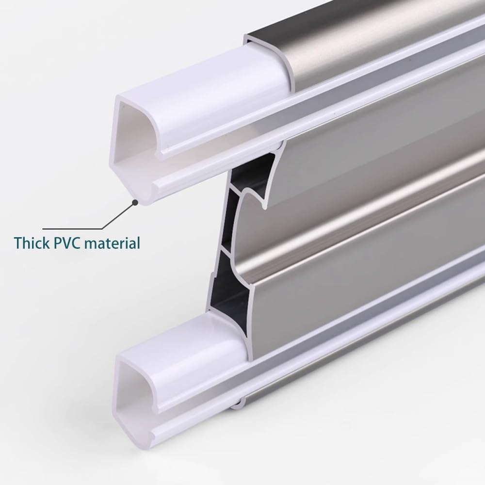 Podwójne karnisze sufitowe, aluminiowe karnisze przesuwne dla prywatności w otwartych przestrzeniach, wszechstronna, podwieszana szyna sufitowa, niebieska, 140 cm