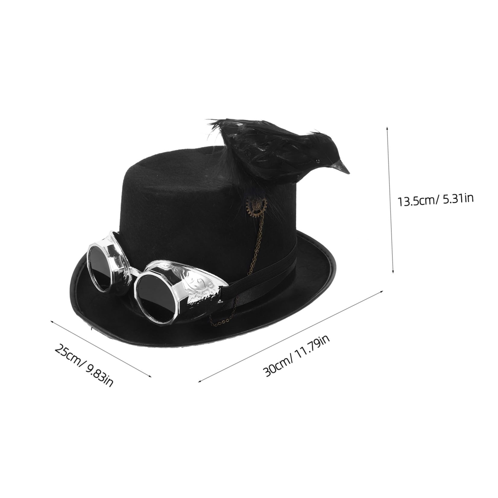 Cabilock Sombrero Hecho de Telas No Tejidas y Plástico Retro Gótico Steampunk Negro para Fiestas de Halloween y Eventos Electrónicos Adecuado para Disfraz y Ambiente Halloween