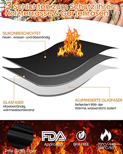 Feuerfeste Unterlage 122x180cm - Hitzebeständig Bis 2000°F Für Garten & Camping