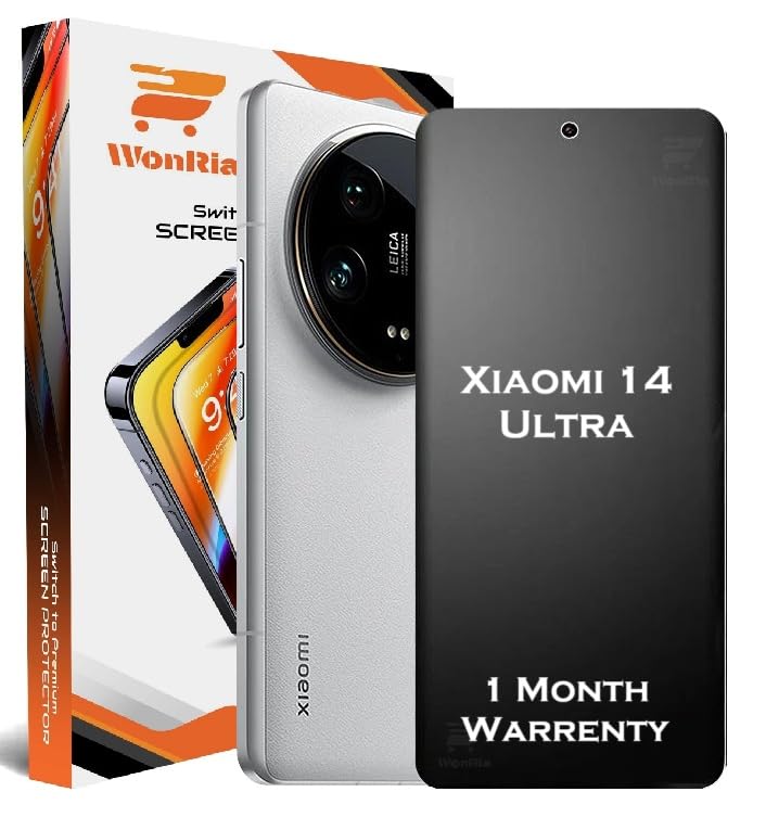 Image of WonRia Pack 1 - Matte Screen Guard Protector For Xiaomi Mi 14 Ultra 5G Unbreakable Membrane | Flexible TPU Matte Film | Edge to Edge Installation Kit | Transparent
