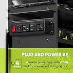 Large Power Tool Organizer Wall Mount with Charging Station,4 Layer Heavy Duty Metal Tool Storage Rack Loads 600lbs with 8 Cordless Drill Holder,Battery Utility Rack Loads with 4 Power Strip - Image 2