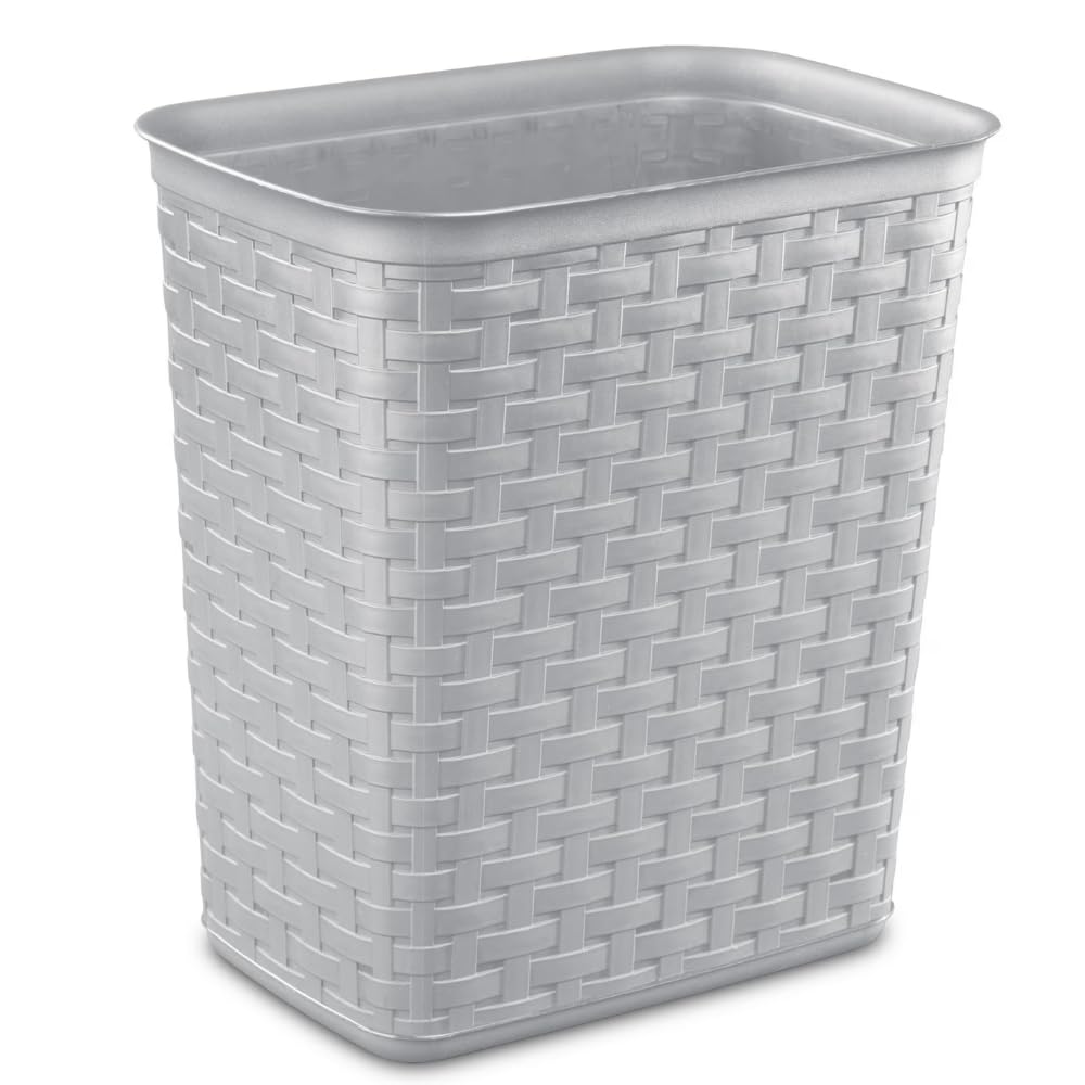 3 4 Gallon Bathroom Trash Can Small Plastic Weave Waste Bin for Home Office Bedroom and Dorm Use