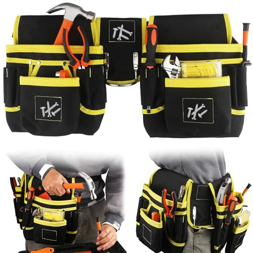 Ruioomeep Ceinture à outils magnétique pour homme, avec 26 poches, ceinture d'artisanat amovible, sac à outils Oxford réglable pour électriciens, menuisiers, ouvriers du bâtiment
