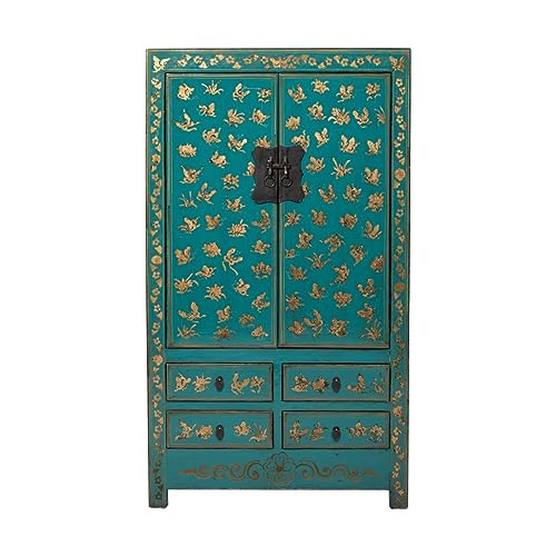 Yajutang Armario de boda chino antiguo armarios azul