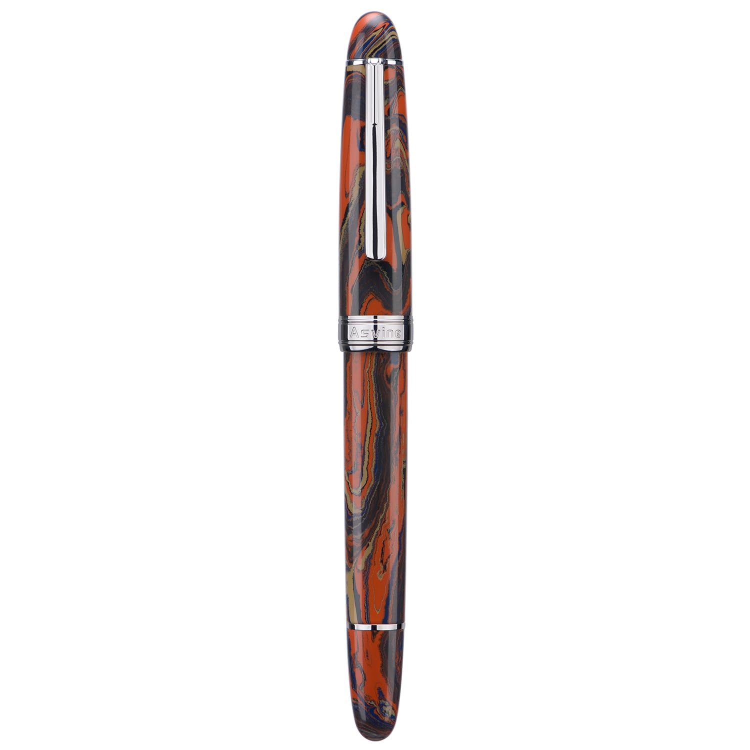 Asvine J16 Ebonite Fountain Pen Red, Jowo Broad Nib Piston Filling, Ink Window Design with Wrench and Pen Box