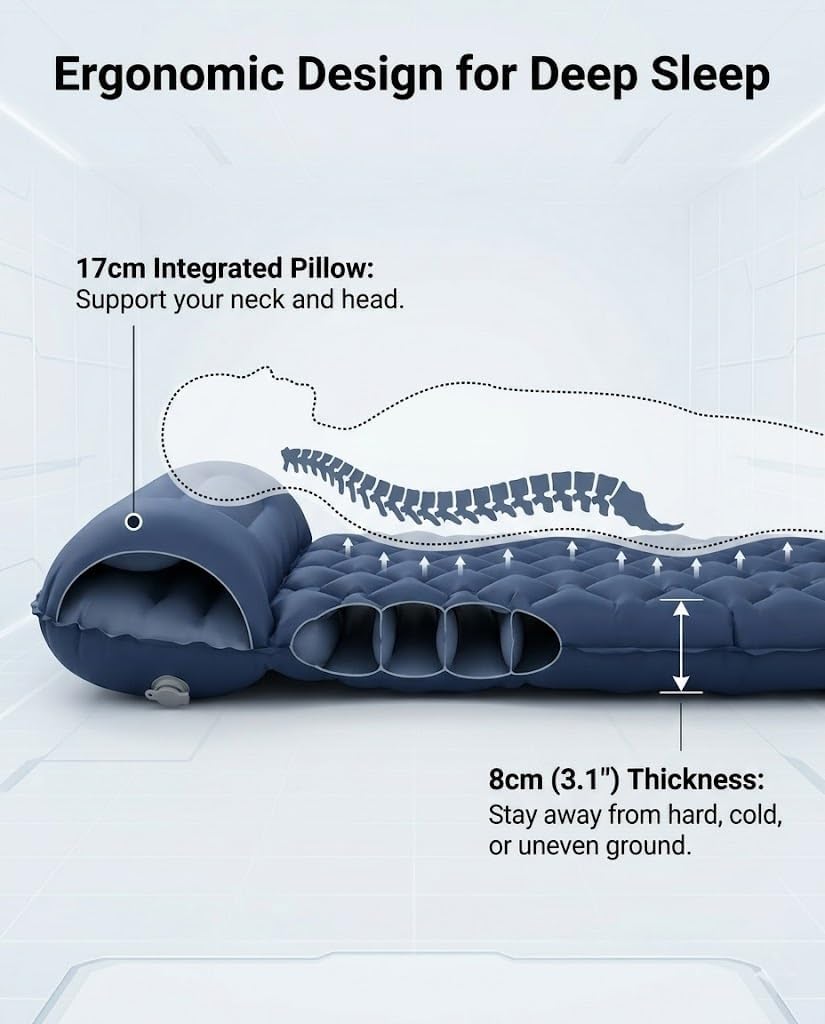 Lounge Mat - Your Portable Chill Zone,Self Inflating Sleeping Mats for Camping with Built in Pump,Thick Memory Foam Sleeping for Camping and Hiking (Grass Green - Double)