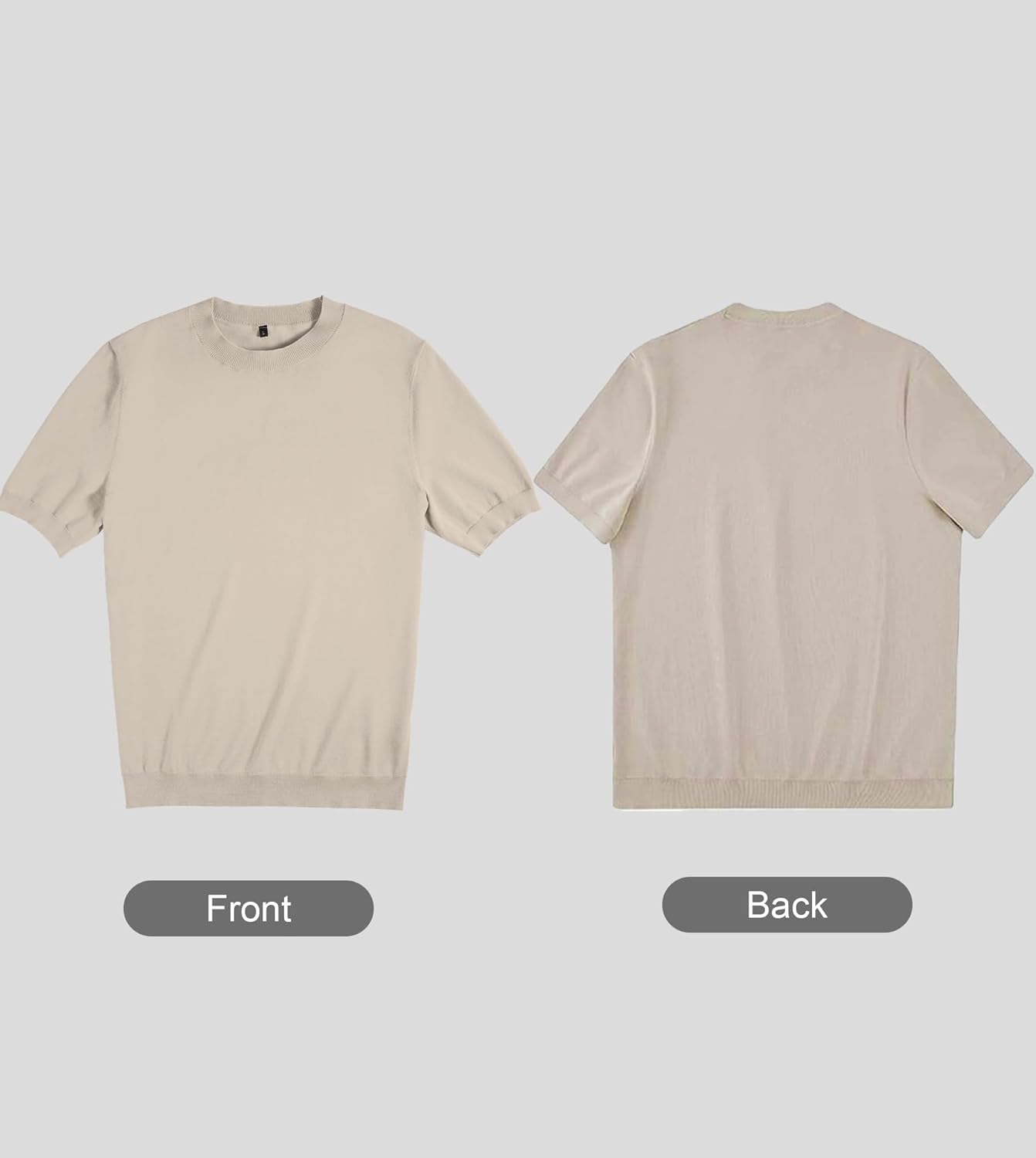 Fioboc Mens Shirts Knit Crew Neck Premium Moisture Wicking Shirt Short Sleeve Summer Tops S-4XL - Image 4