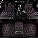 Custom Personalized Floor Mats for Cars，Luxury Full Coverage All Weather Car Floor Mats，Anti-Slip Leather Car Mat Set ，Custom Floor Mats for 99% of Cars, Trucks & SUVs (Black 8 Red)
