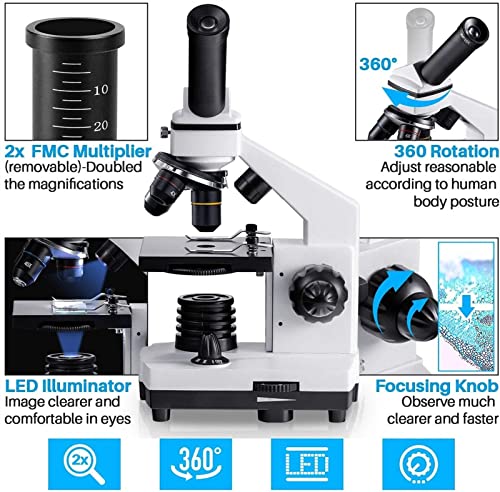 Microscopio digital 100-2000X soluciona la falta de nitidez en estudios biológicos de laboratorio 3