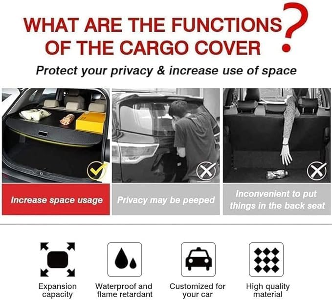 Copertura Bagagliaio Auto Retrattile Per Jeep Compass 2017-2024 - Telo Privacy Per Bagagliaio, Accessorio Auto - Foto 2