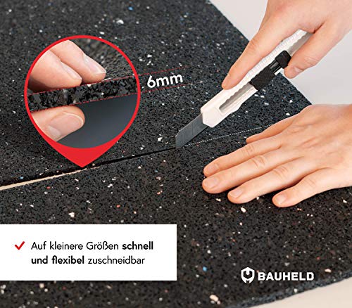 Foto von BAUHELD® Antivibrationsmatte Waschmaschine 60x60 x 0,6cm [1 Stück] - Robuste Antirutsch-Matte aus Gummigranulat [Made in Germany] - Für Waschtrockner, Subwoofer, Outdoor Teppiche, 3D-Drucker
