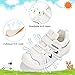 DEEKEY Toddler Boys Girls Tennis Shoes Unisex Kids Slip on Wide Barefoot Shoes Breathable First Walking Shoes Non Slip Lightweight Baby Sneakers Athletic Outdoor Running Shoe with Hook and Loops