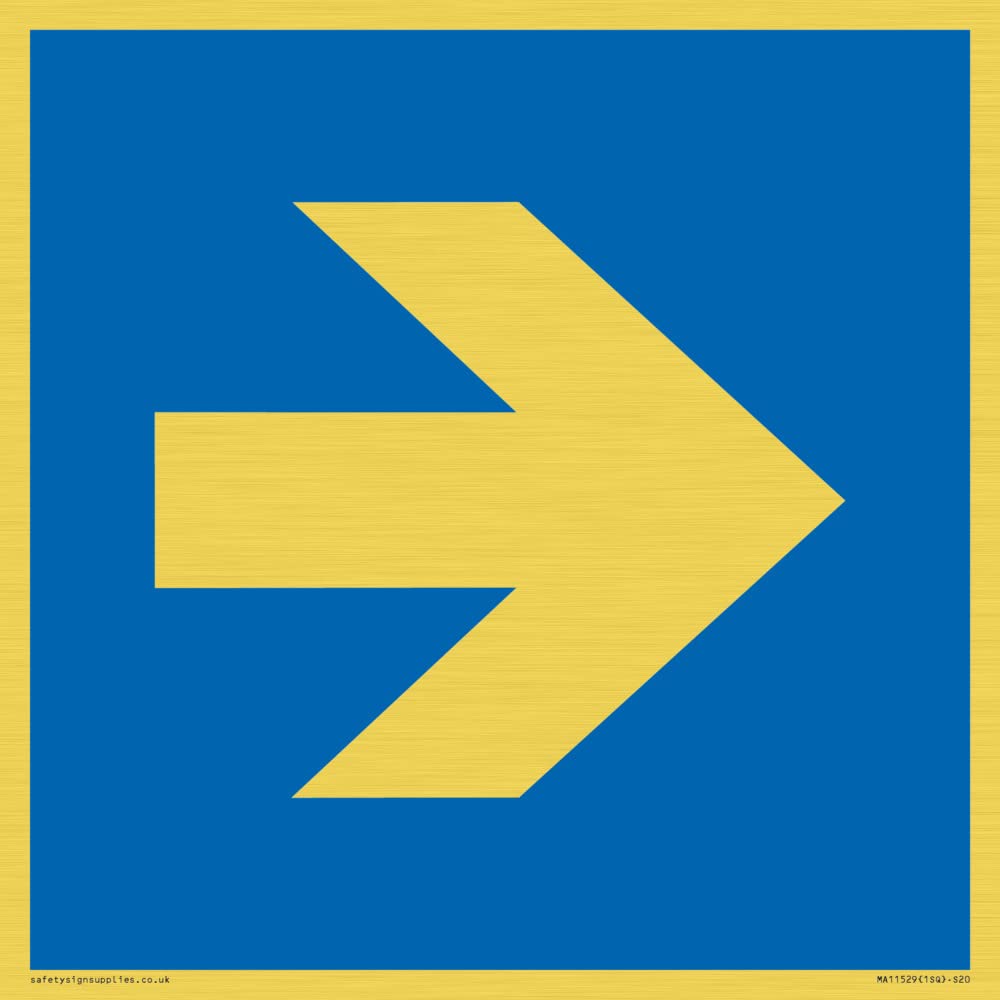 Custom Mandatory: Right arrow Sign - 200x200mm - S20