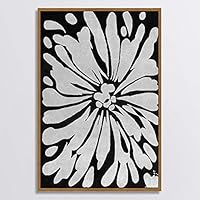 Framed Canvas Wall Art Black and White Flower Canvas Prints Home Artwork Decoration for Living Room,Bedroom - 16x24 inches