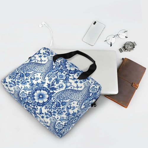 Funda portátil para laptop 15.6 pulgadas con asa y correa azul miniatura 7