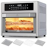 Kitchen Elite Air Fryer Toaster Oven Combo, 26.4 Qt Convection Oven Countertop, 18-in-1, Stainless Steel Large Airfryer, 4 Zone with Accessories, Digital Full Touch Screen, Easy to Clean