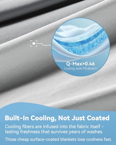 Bedtter® Luxe Cooling Comforter Twin/Twin XL, Cooling Blanket for Hot Sleepers, Q-Max>0.46 Sorona and Tencel Filling, Double-Sided Cold Breathable Lightweight Blanket, 68"x90", Gray