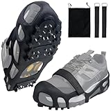 Ice Cleats Snow Traction Cleats Crampons for Boots and Shoes 28 Studs Cleats Crampons Walking on Snow and Ice Anti Slip Overshoe Rubber Ice Grippers Slip-on Stretch Footwear Large