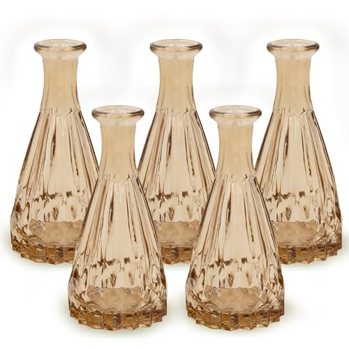Petits vases en verre rose décoration de printemps et centre de table bohème - 2