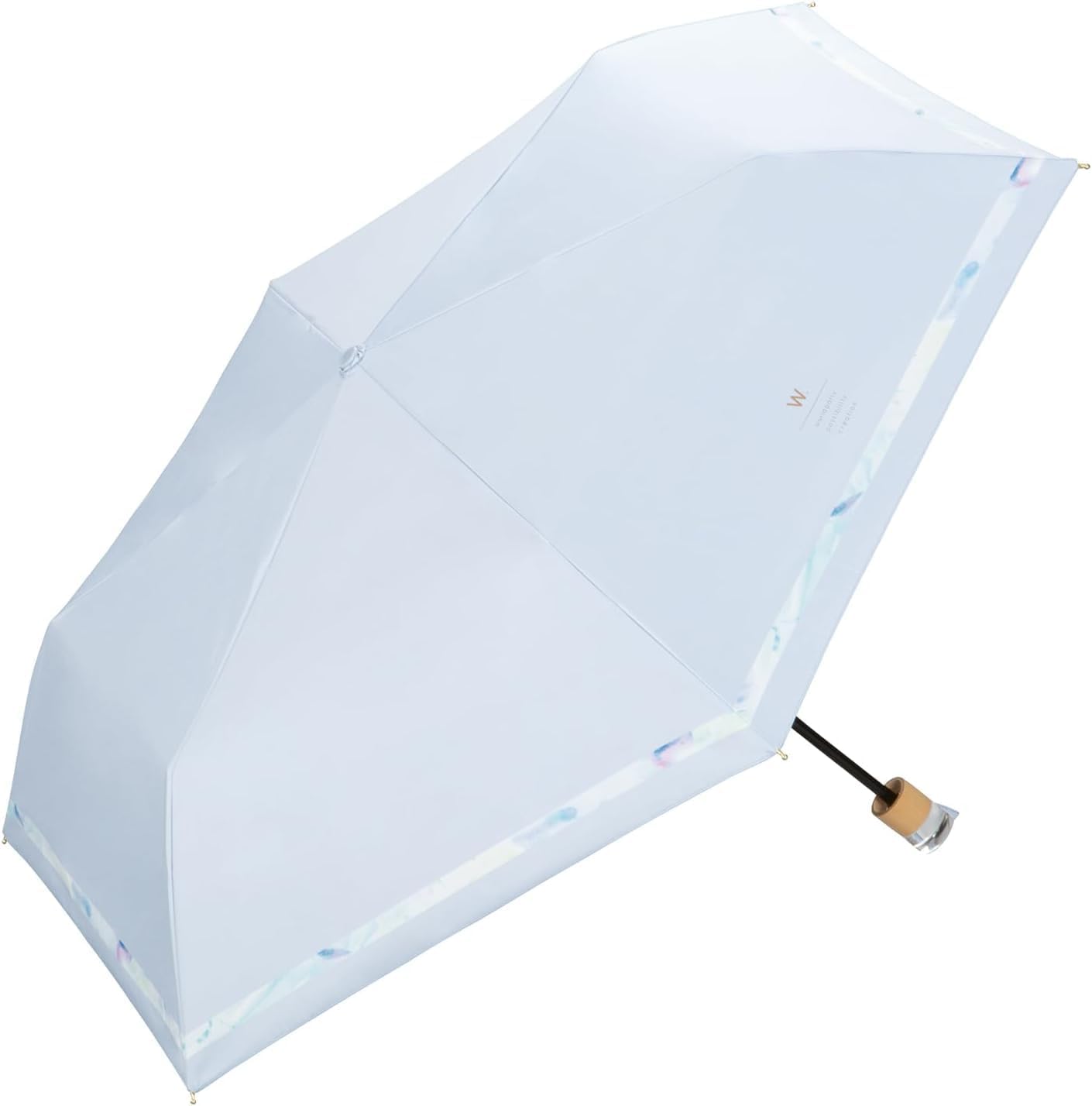 Wpc. Blackout Nuance Line Mini Folding Umbrella 801-13854-102 For both sun and rain, clear handle White