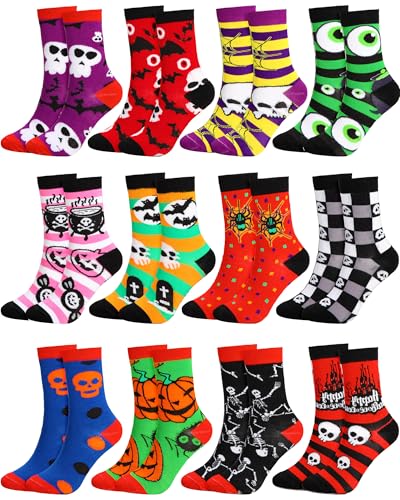 Glitopper 12 Pairs Thanksgiving Socks Novelty Turkey Pumpkin Leaves...