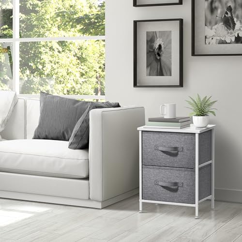 Sorbus Nightstand for Bedroom (2 Drawer, White) - image 7