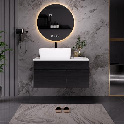 Pasirou 31.5" Floating Bathroom Vanity with Sink, Wall-Mounted Bathroom Storage