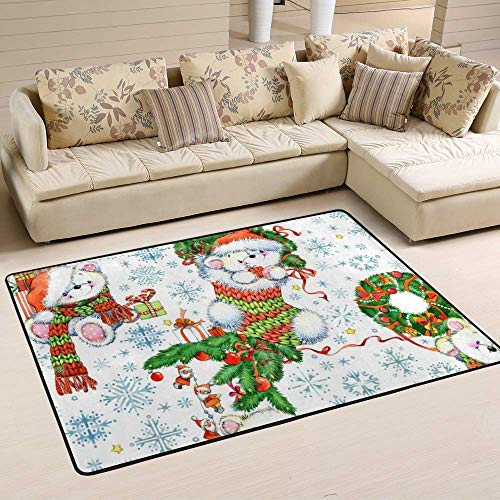 Tapis de surface ours blanc pour salon chaleureux en hiver - 6