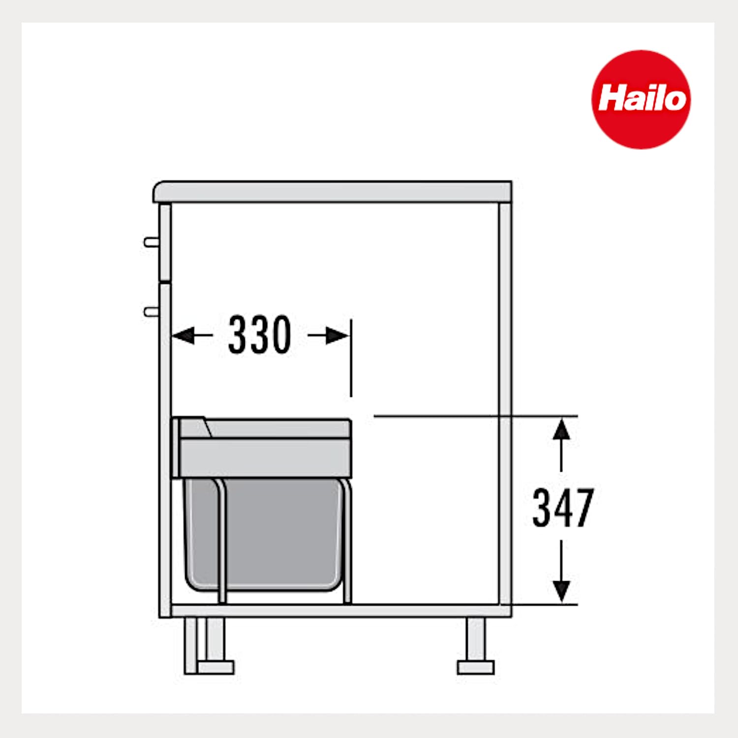 Hailo Abfallsammler 364473 TR Swing 50.3/29 Recogedor, Gris, 43.4 x 33.0 x 34.7 cm