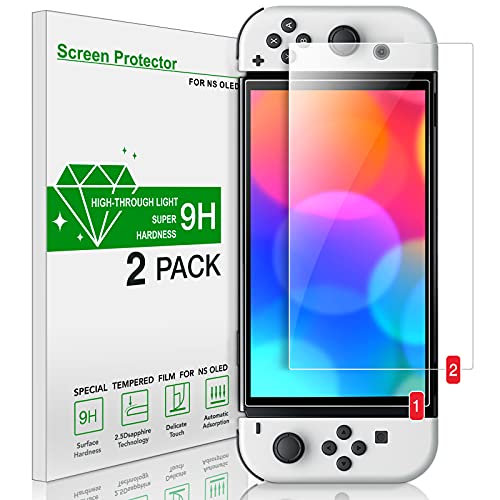 Accessories for Nintendo Switch OLED Screen Protector Tempered Glass, Screen Protector for Nintendo Switch OLED Tempered Glass[2 Pack]