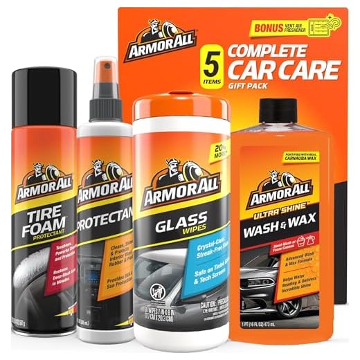 Armor All Car Cleaning Kit, Glass Wipes, Protectant, Wash & Wax, Tire Foam