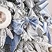 LIZLOVESS Dusty Blue Velvet Wired Ribbon with Glitter Back 4 Inch Blue and Silver Christmas Ribbon Wired Ribbon for Christmas Tree, Gift Wrapping, Mantel, Wreaths Supplies, Topper Bows (10 Yards)