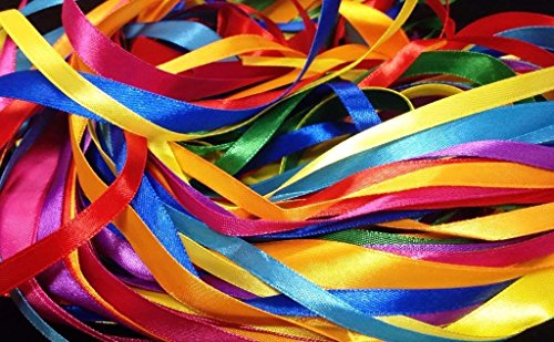 Glitterati 40 metre Satin Ribbon Pack Mixed with Assorted Colours in Satin, 2.5 m x 2 Widths x 8 Assorted Colours