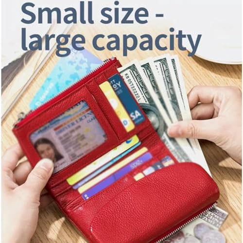GDSAFS Joyfullygo Wallet, Joyfullygo Unisex Pebble Leather Wallet, Fashionable Versatile Short Wallet with Credit Card Holder & Rfid Anti-Theft Protection (C)2