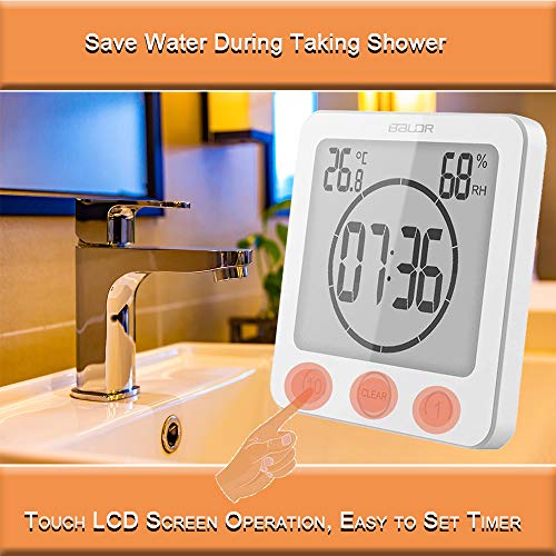 Green Waterproof Shower Timer with Hygrometer