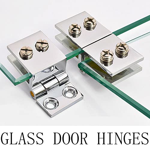 2 Pieces Glass Door Hinges No Drilling Pivot Hinge 0 Degree Zinc Alloy Single Clamp for Bathroom Kitchen Cabinet Shower 5-8mm Thickness - Image 3