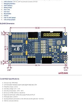Waveshare BLE4.0 NRF51822 Module 2.4G Wireless Communication Module Transmitter Receiver Development Evaluation Kit